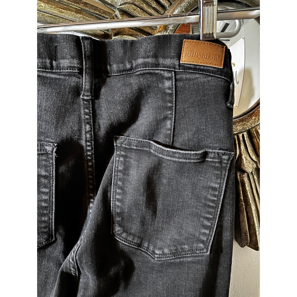 Judy Blue Pull On Flare Jeans High Rise Stretch Festival Flare Black 7/28 - Picture 4 of 5